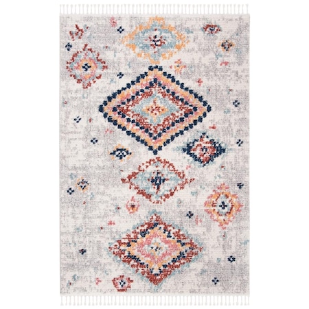 Flowers First 3 x 5 ft. Rectangle Morocco Bohemian Area Power Loomed Rug Ivory & Multi Color FL1868122